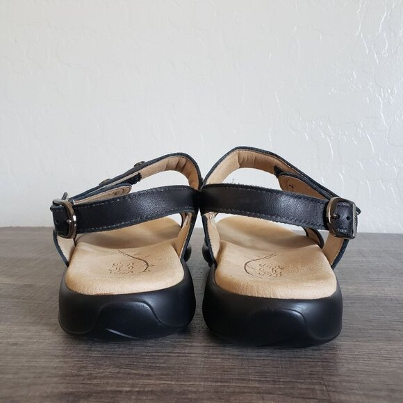 SAS Lisette Heel Strap Studded Leather Black Sandal Women's 9 Comfort Adjustable - Picture 4 of 11